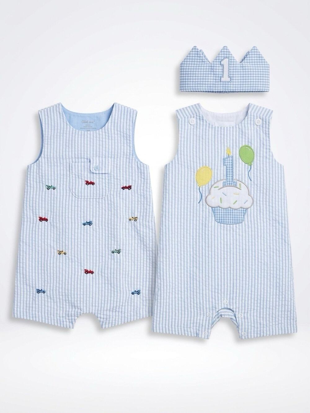 Baby Starters Boy 1 Year Old Birthday Size 18M Months Rompers Cotton Set Of 3